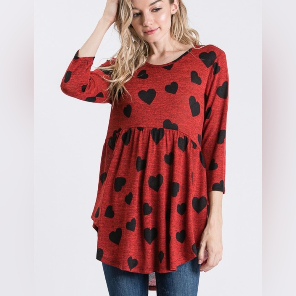 Soft Hearted Top - Red Hot